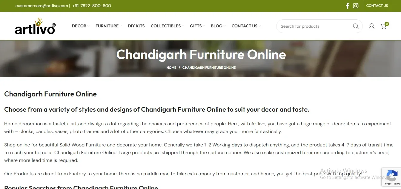 Artlivo Furniture Store In Chandigarh