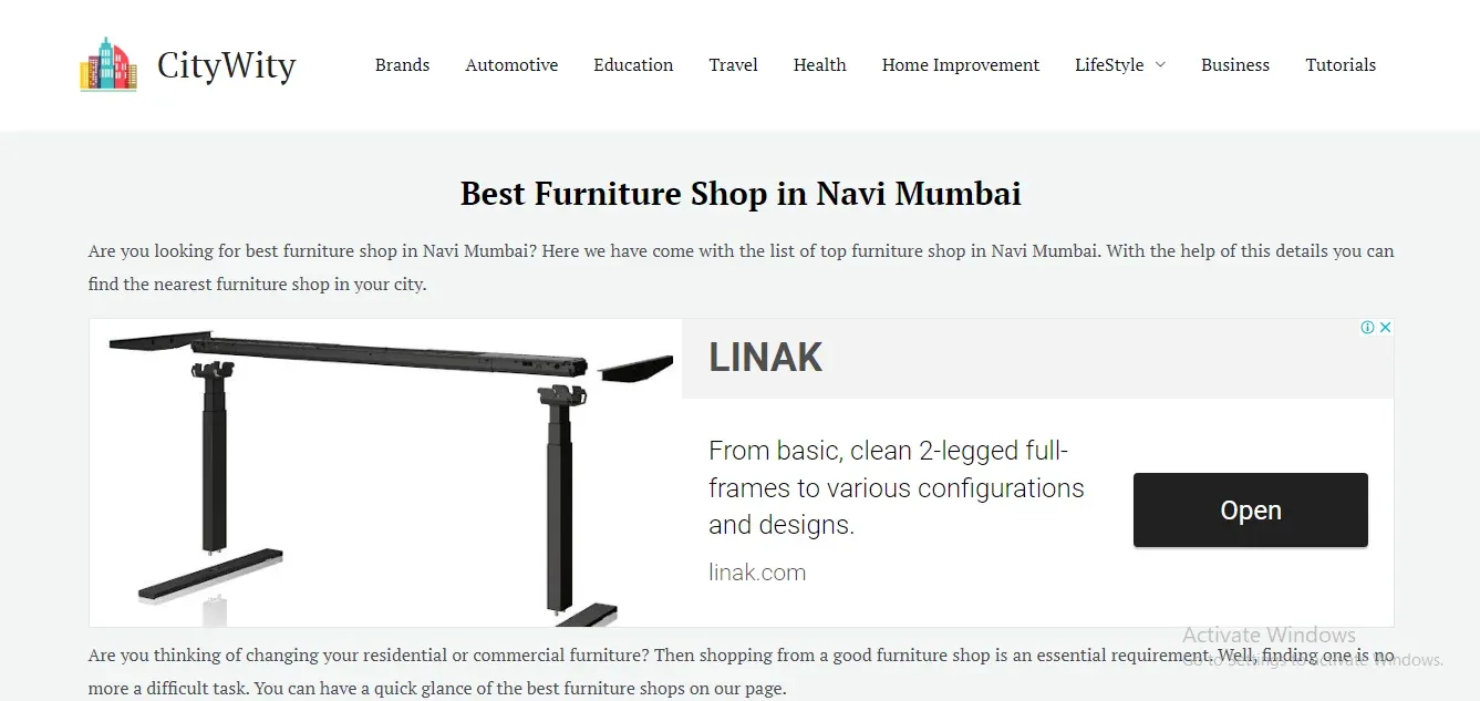 Citywity Furniture Store In Navi Mumbai