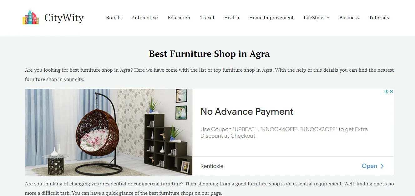 City Wity Furniture Store In Agra