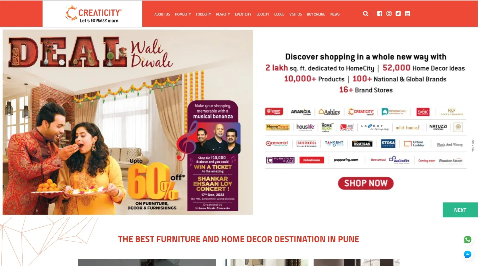 Creati City Furniture Store In Pune