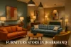 Colorful furniture showroom in Jharkhand with modern sofas, stylish lighting, and elegant home decor arrangements.