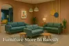 Colorful furniture store in Bareilly featuring vibrant pieces, modern layout, and stylish decor with highlighted text.