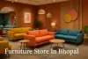 Colorful furniture store in Bhopal with modern sofas, vibrant decor, and stylish interior design.