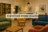 Colorful furniture showroom in Kota with stylish sofas, chairs, decor pieces, and modern interior lighting.