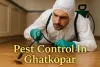 Pest control professional spraying insect in Ghatkopar kitchen with bold highlighted text.