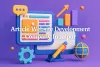 Colorful 3D illustration of an article website development company in Jaipur with vibrant design elements and Lora font text.