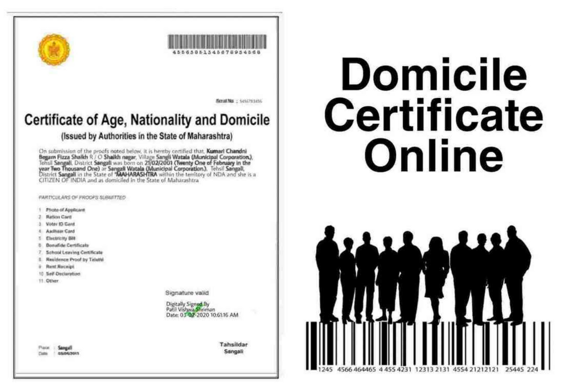 domicile certificate online Maharashtra